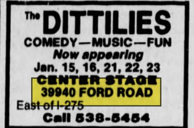 Center Stage - Jan 15 1982 Article (newer photo)